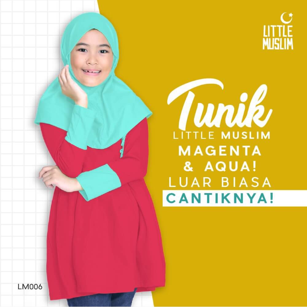 Set Tunik Anak Afrakids &amp; Jilbab - Little Muslim AFRA - LM006 - Baju Muslim Anak Perempuan