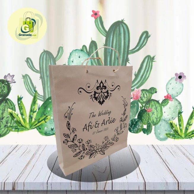 

TAS KERTAS / TAS KERTAS SABLON / PAPER BAG Kecil UK 16x5x20