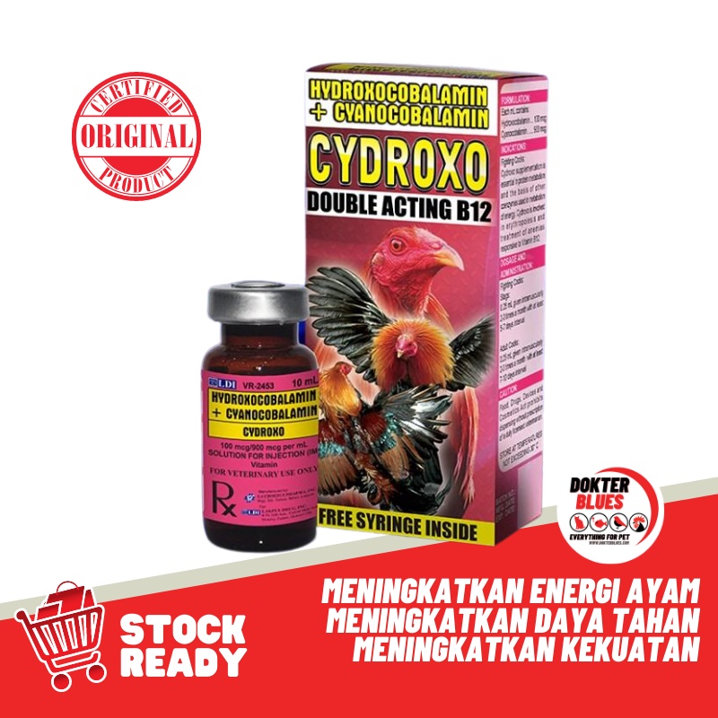 Vitamin Ayam Phillipines CYDROXO (10ml) Double Acting B12 Obat Suplemen Multivitamin Injeksi