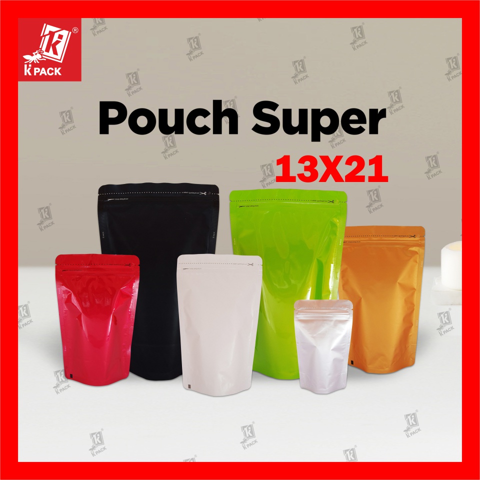 [Ecer] Standing pouch/ plastik klip/ Full foil 13x21 kpack