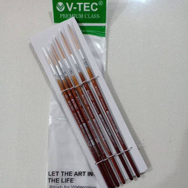 

V-Tec Brushes Liner Set VT-996/6 / Kuas V-Tec Liner Isi 6 Pcs