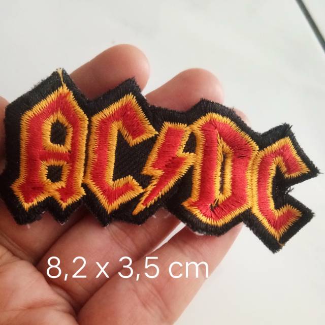 Patch bordir band musik acdc aksesoris tempelan jaket