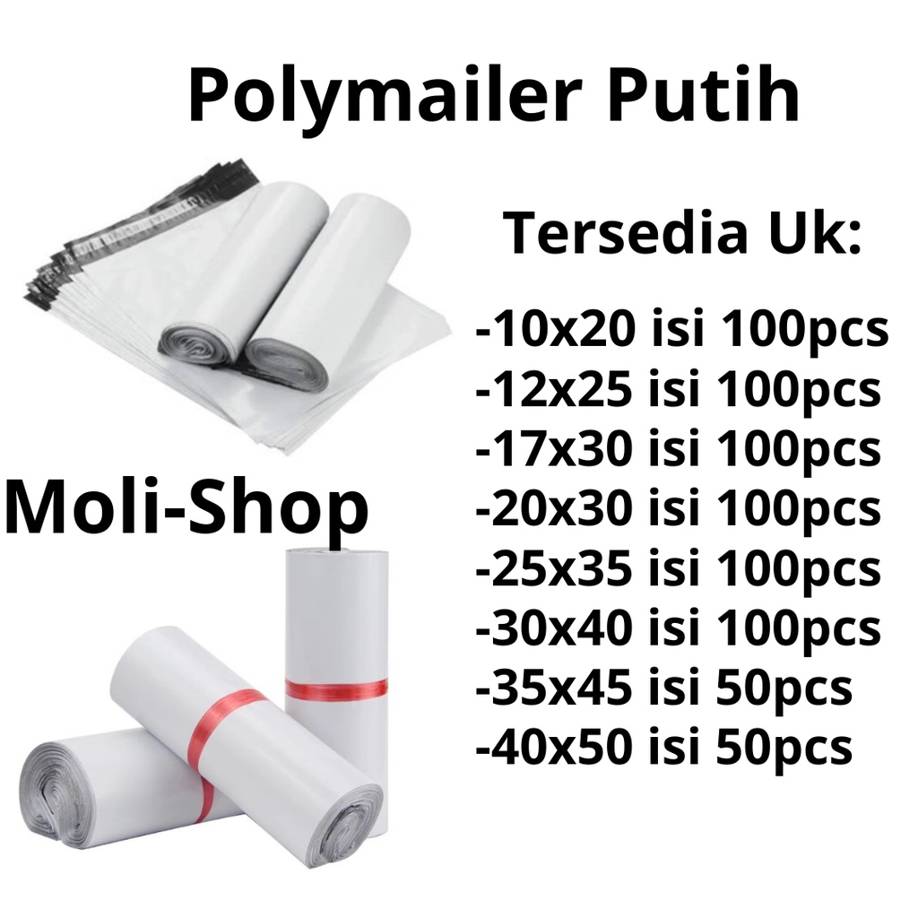 Polymailer uk 30x40 (100pcs) Plastik Packing Lem Hitam, Plastik Lem