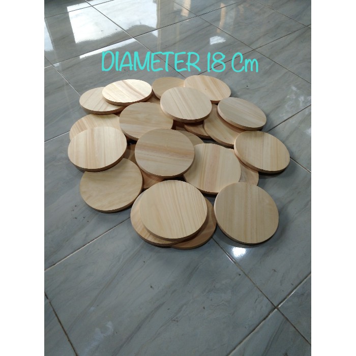 Talenan Kayu Model Bulat Diameter 18 cm Wooden Cutting Talenan Kayu Model Bulat Diameter 18 cm Wooden Cutting