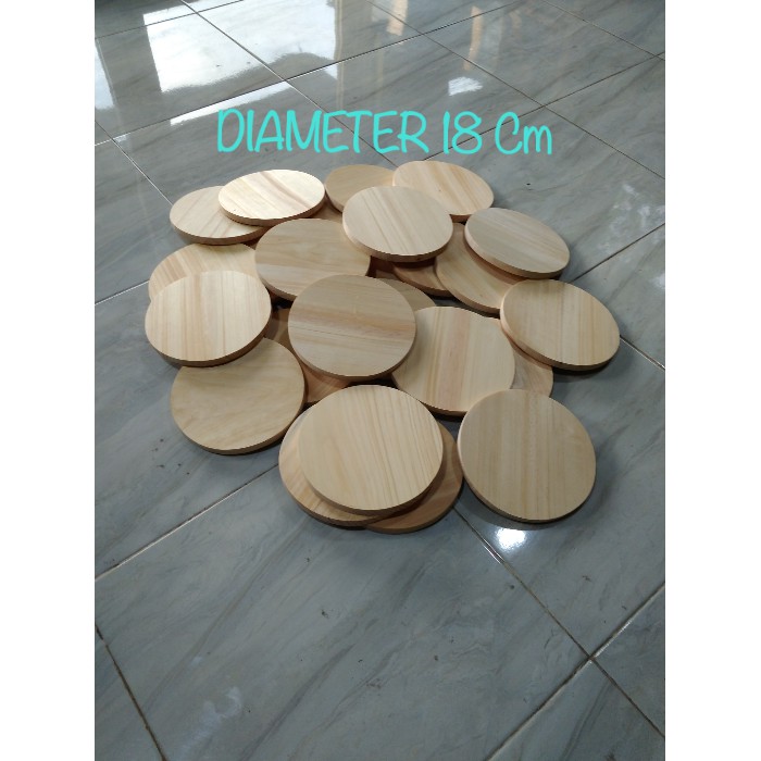 Talenan Kayu Model Bulat Diameter 18 cm / Wooden Cutting Board