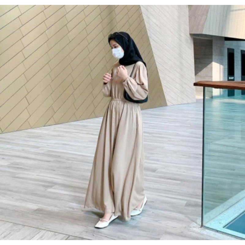 Titan Maxi | Fashion Muslim Gamis OOTD Casual Remaja Kekinian | Gamis Polos | Gamis Dewasa