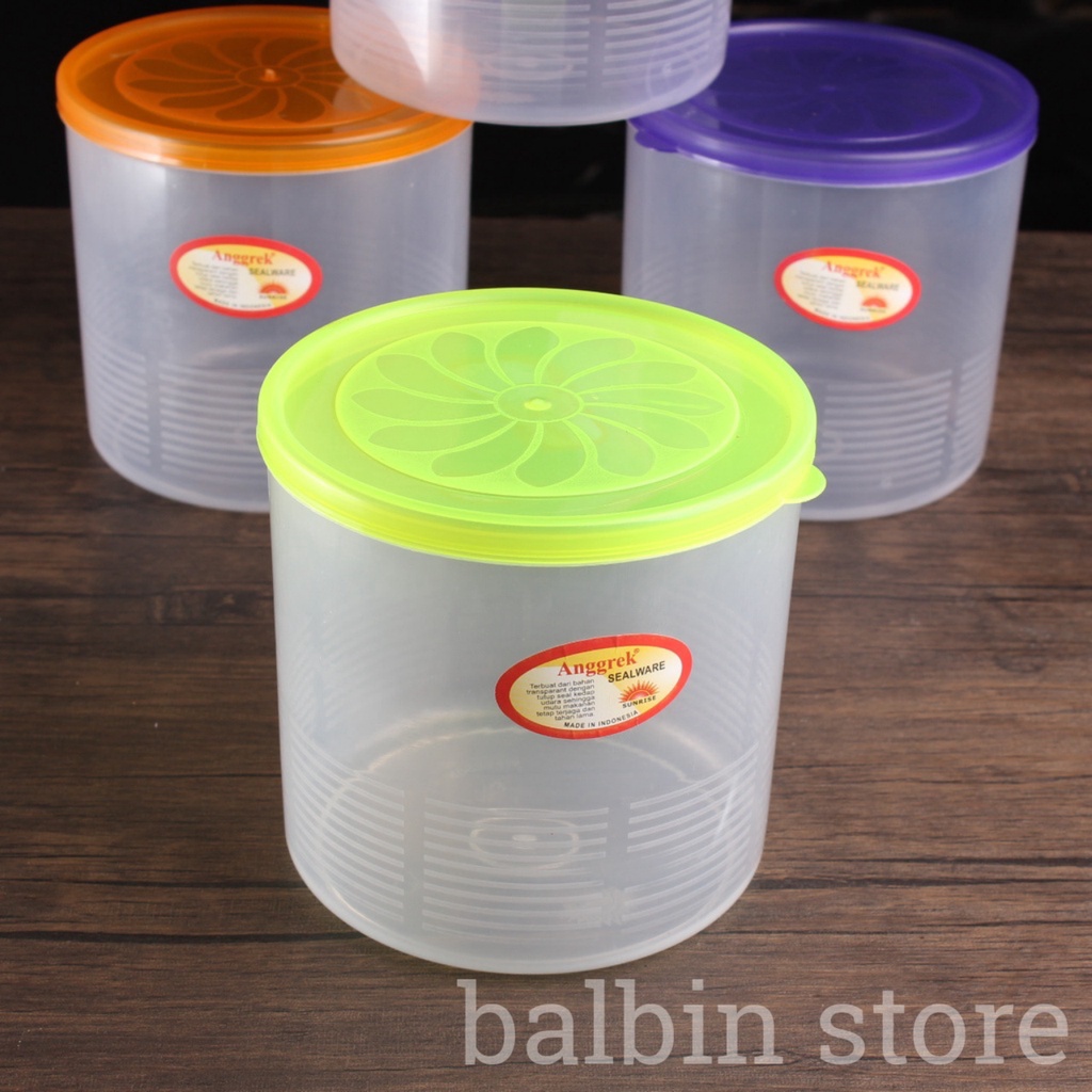 toples anggrek 1,5kg / toples bulat 1500 ml. toples bening tutup warna / toples permen / toples kue / toples nastar / toples serba guna