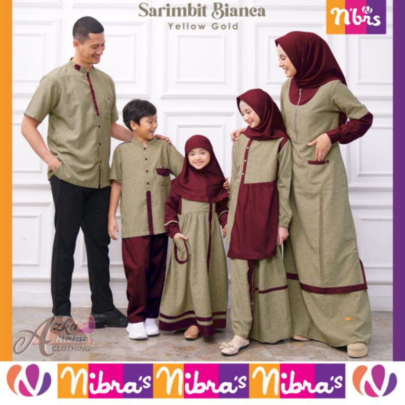 SARIMBIT NIBRAS 2021 BIANCA / BAJU MUSLIM COUPLE KELUARGA / SERAGAM KELUARGA / BAJU SERAGAM LEBARAN