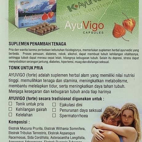 K-Ayu Vigo (khusus pria Dewasa) 60 capsul | K Ayuverda AyuVigo 60 Capsules ORIGINAL K-LINK | AYU VIGO KLINK