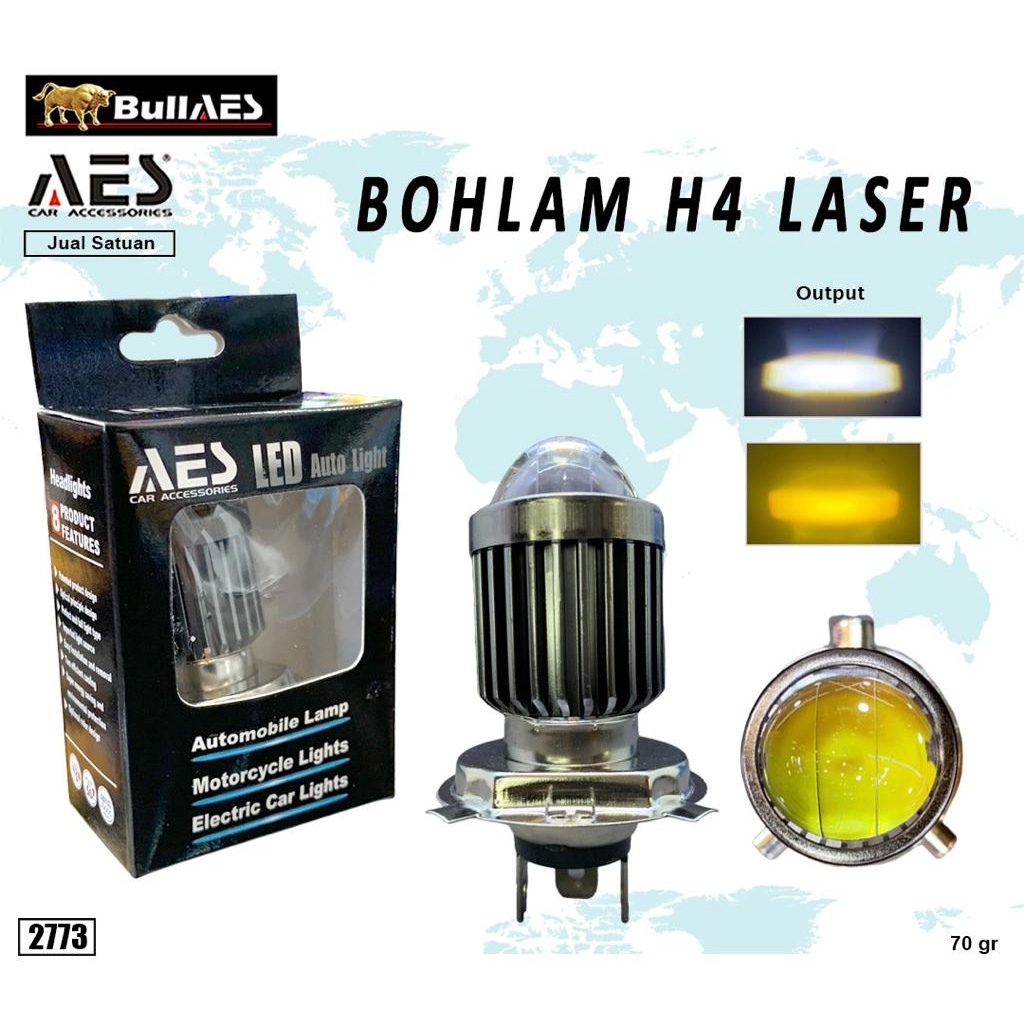 Bohlam Led H4 H6 Laser Hi/Loo 18 Watt I Bulb H4 Laser Led Lampu Depan Led  Bohlam Lampu Depan Led Laser Lampu Depan Utama H4 Universal R15,Vixion,Byson,Versa,Cb150r,Scoopy