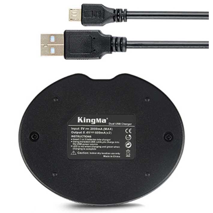 Kingma Charger Baterai 2 Slot Canon 550D 600D 650D Rebel T2i - LP-E8-Hitam