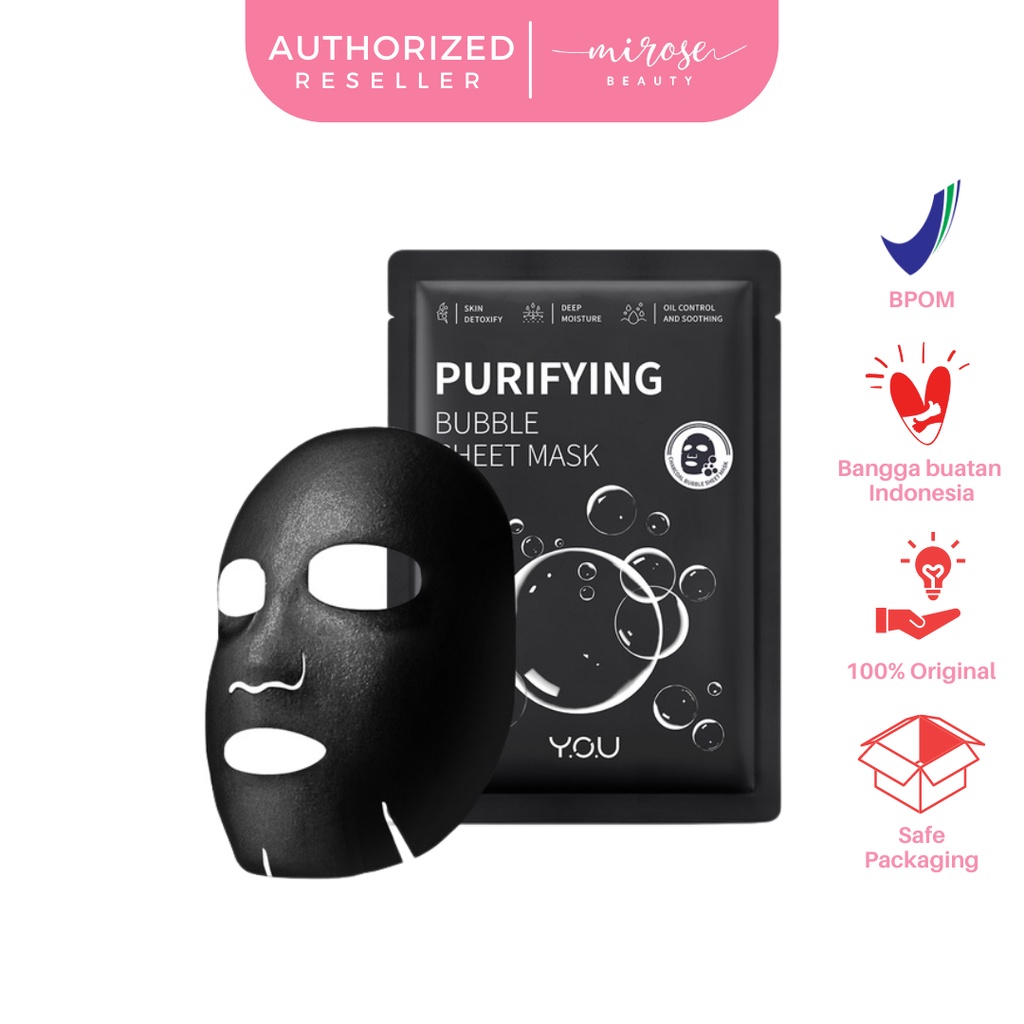 YOU Purifying Bubble Sheet Mask | Masker Wajah | Moisturizer &amp; Oil Control