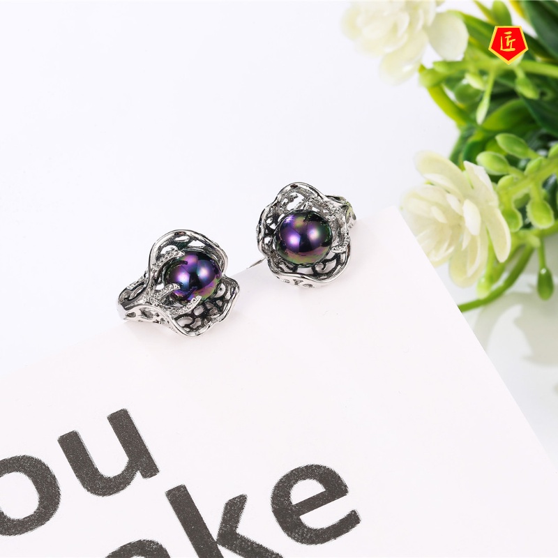 [Ready Stock]925 Silver New Cute Fashion Colorful Pearl Earrings