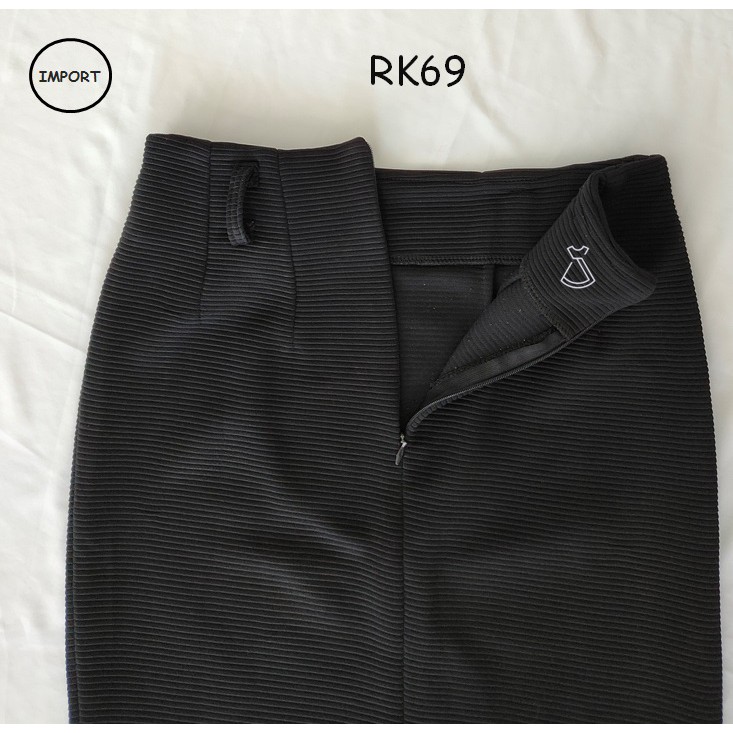 RK69 - ROK BASIC WEDGES ROK SEPAN KANTOR WANITA IMPORT MODERN MURAH