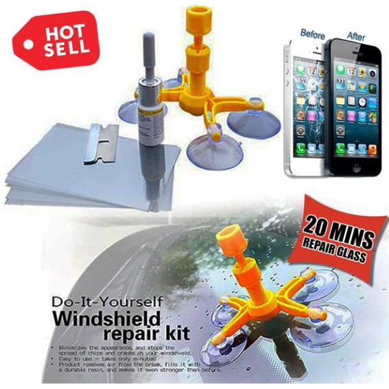 SOLUSI MENGATASI KACA  YANG RETAK WINDSHIELD REPAIR KIT