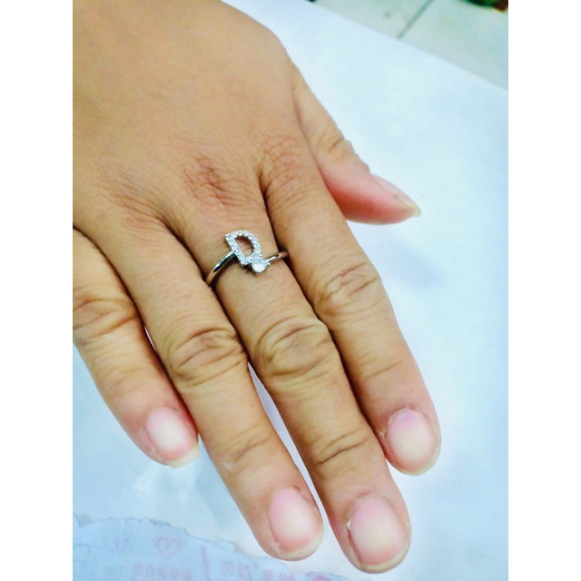 Cincin alfabet silver cincin huruf / cincin inisial