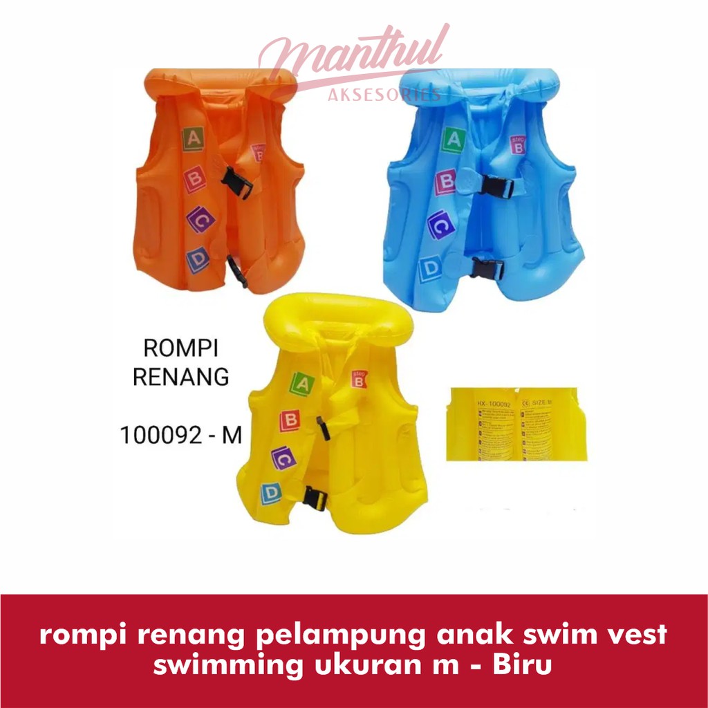 rompi renang pelampung anak swim vest swimming