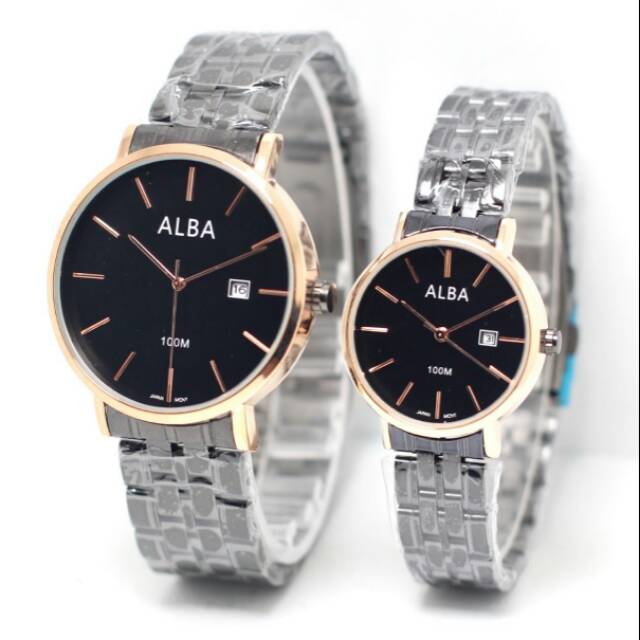JAM TANGAN COUPLE/PASANGAN ALBA KW SUPER RANTAI TERBARU ANTI AIR ELEGANT HARGA BERSAHABAT...