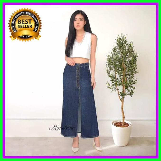 ROK JEANS WANITA-ROK PANJANG MURAH KEKINIAN - ,