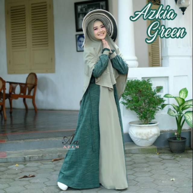 Gamis Busui Adzkia green Ori Aden hijab