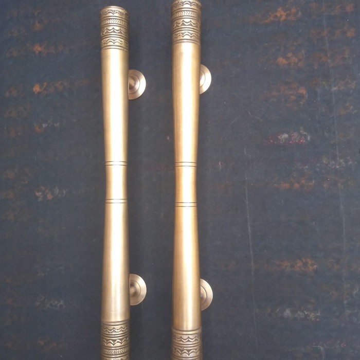 Handle Pintu Murah / Handle Pintu Kuningan Motif Polos ukir 60 cm