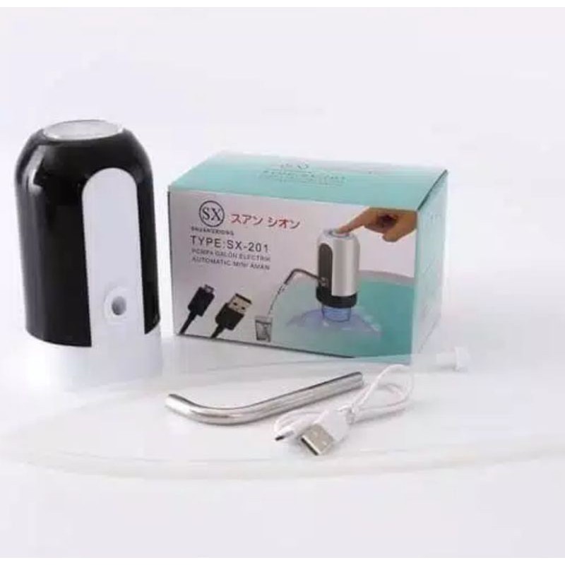 Dispenser Pompa Air Minum Galon Charge Elektrik Portable USB bisa Dicas Sambungan Kabel Micro USB