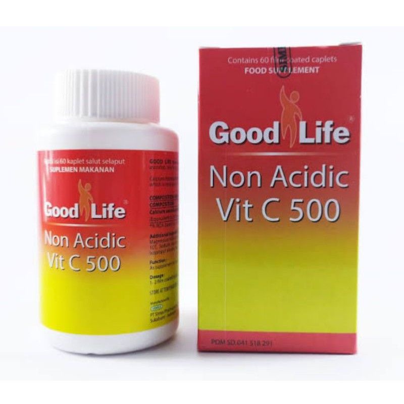 GOOD LIFE VIT C 500MG NON ACIDIC / VITAMIN C 500MG AMAN DILAMBUNG