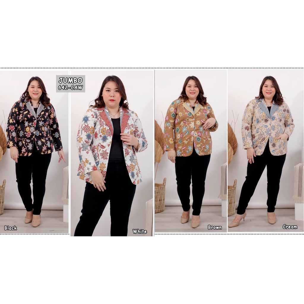 BIGCLO - (COD) LD 110-120cm Blazer Batik Jumbo Atasan Wanita Big Size vol58