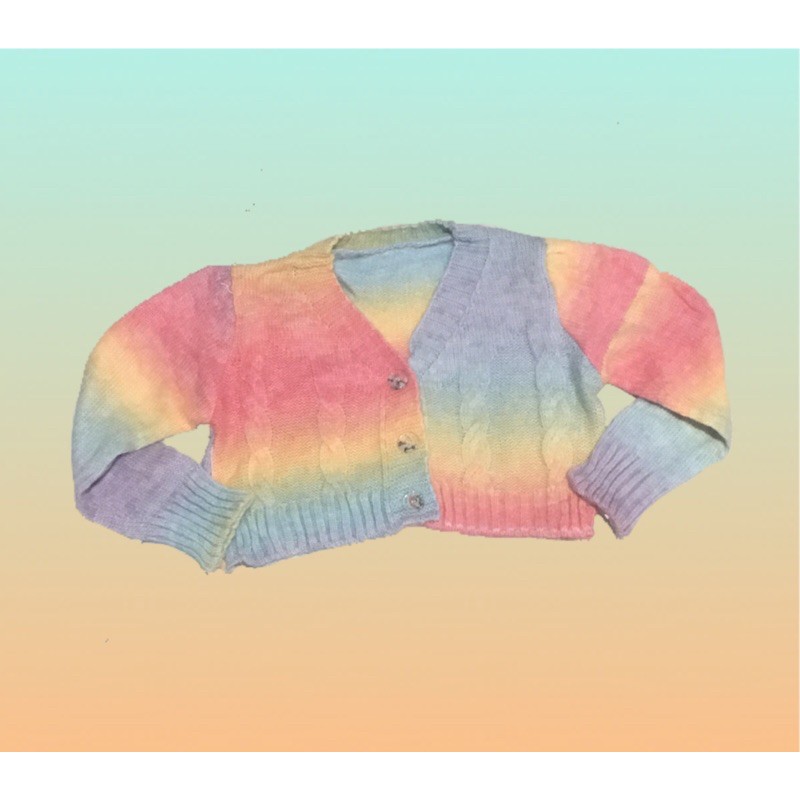 Jisoo Rainbow Crop Cardigan