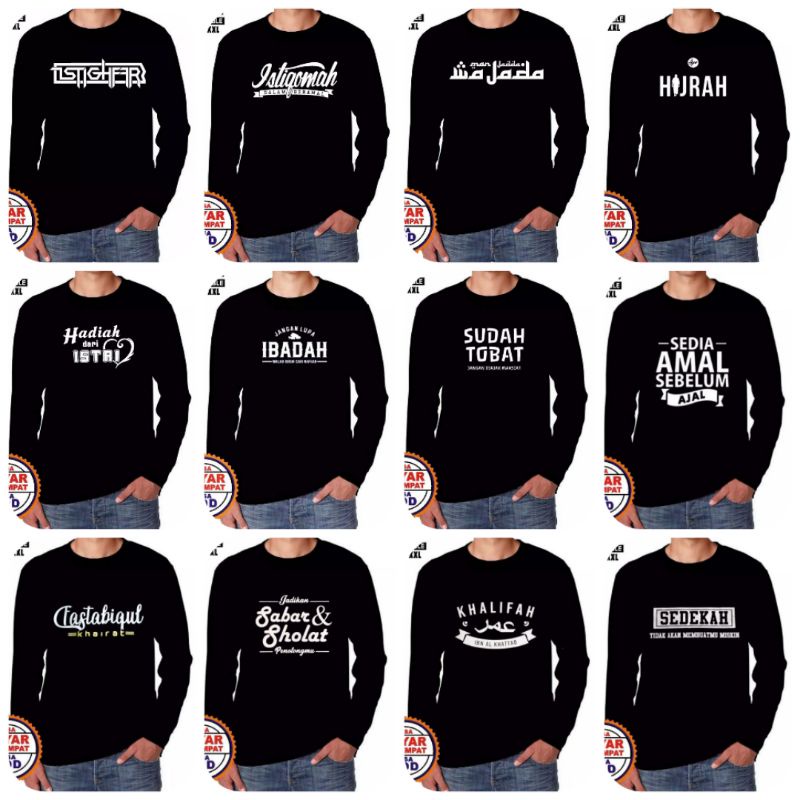 KAOS DAKWAH PRIA / DISTRO ISLAMI / KAOS DAKWAH / KAOS ISLAMI / PAKAIAN PRIA LENGAN PANJANG-1