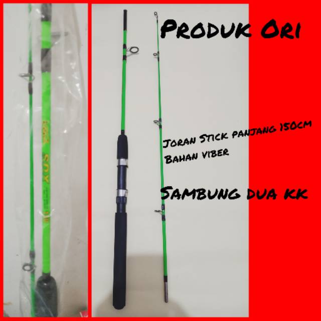 Joran Stick, Joran Sambung dua, Panjang 150cm bahan viber, Pancing Empang,Waduk, Sungai murah