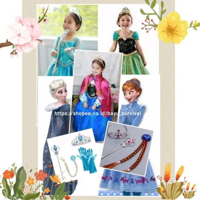 NEW Dress Elsa Anna Frozen 2 - 9 Tahun | Baju Elsa Frozen | Baju Anna Frozen | Dress Princess Frozen