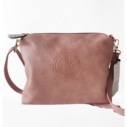 Tas Selempang Tas Bahu Wanita Kulit D.Kelly Jepang Slink Bag Shoulder Bag Pink dan Putih