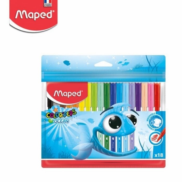

Gilaa!!! Spidol Warna Maped 18 Pcs Color Peps Ocean Washable Spidol Anak Gambar Berkualitas