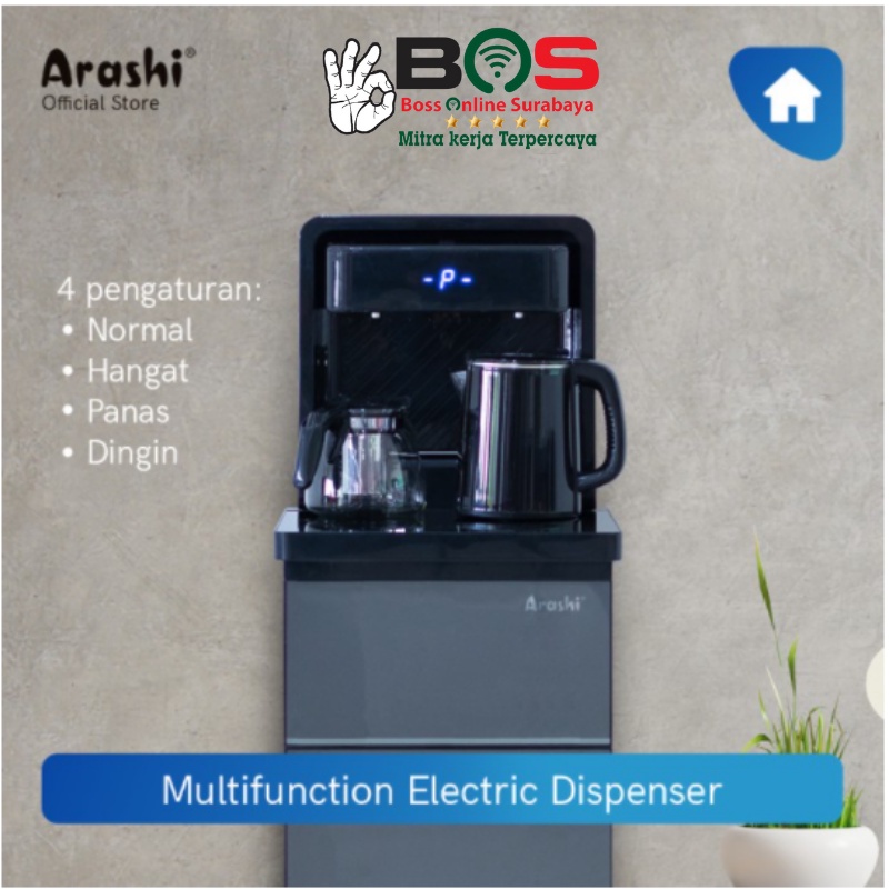 Dispenser Arashi Multifungsi 4 in 1 Galon Bawah + Remote Kontrol AMD 02 BC