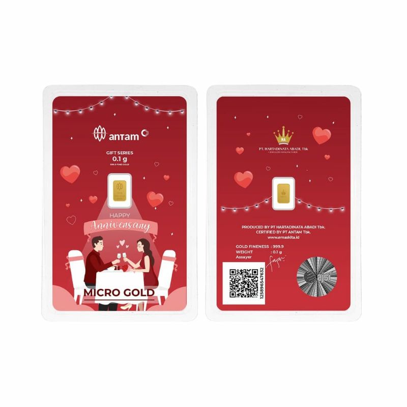 antam mini gold 0.1g/antam 0.1g/antam micro gold 0.1g/antam/antam gift series happy anniversary