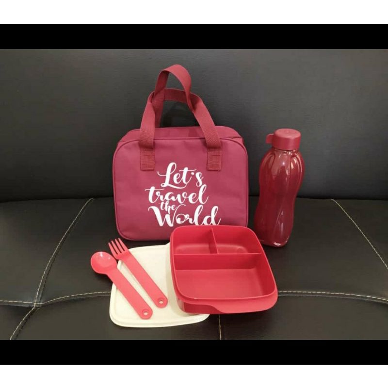 Promo tupperware murah lunch box set tempat bekal makan tepak bekal anak, dewasa original tupperware