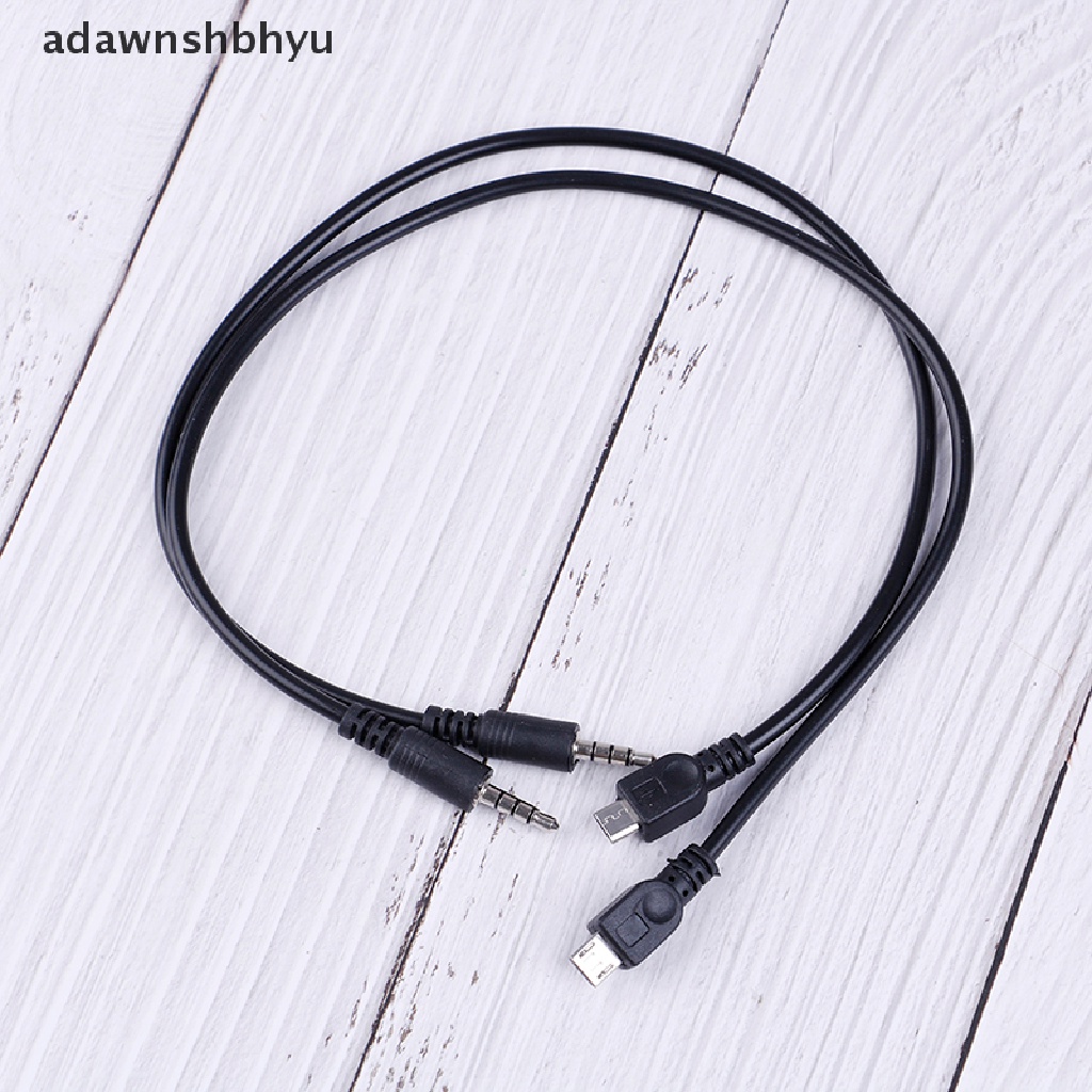 Adawnshbhyu 2Pcs 3.5mm stereo male to micro USB male car AUX out cable Untuk Android samsung