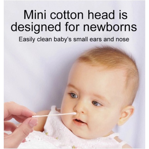Korek Kuping Bayi isi 200pcs / Pembersih Telinga Anak / Baby Wooden Cotton Buds Eco Friendly / cutton buds isi 200pcs