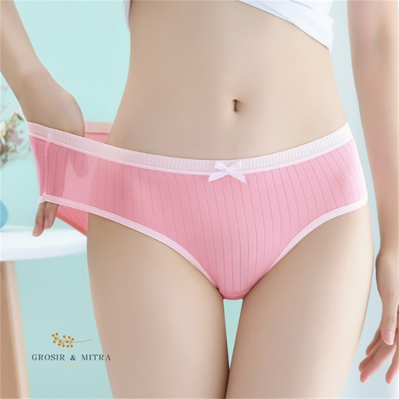 Celana Dalam Wanita Underwear Bahan Katun Lembut Halus Nyaman Digunakan Polos CD Wanita Pakaian Dalam Wanita Perlengkapan Kamar Mandi Termurah Terlaris Berkualitas CD PP Pita Putih