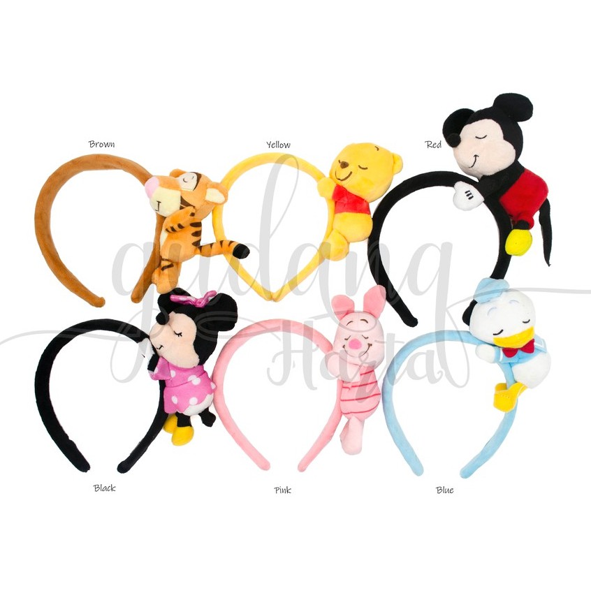 Bando Karakter Full Body Headband Motif Mouse Tiger Bear Bandana Lucu GH 211102