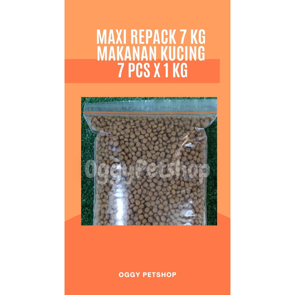 MAXI Makanan Kucing 7 Kg - Kemasan 1 Kg x 7 pcs Khusus GRAB/GOJEK