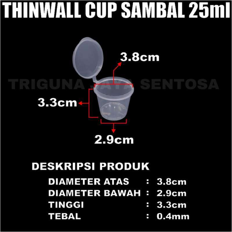 Thinwall Cup 25ml Per Dus Tempat Saos Saus Sambel Sambal Plastik