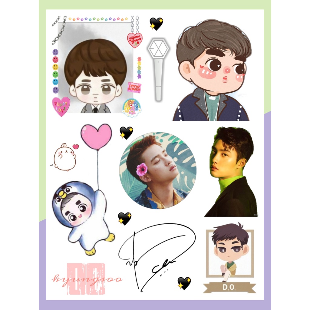 Sticker Kpop Deco Photocard Sehun Chanyeol - Korean