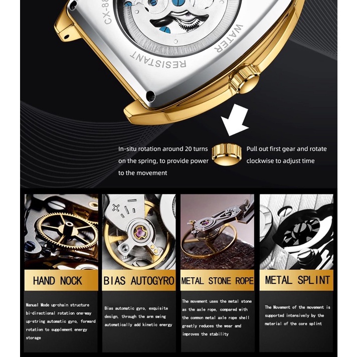 Automatic Men Watch Original Homage RM Ciga Luxury Skeleton