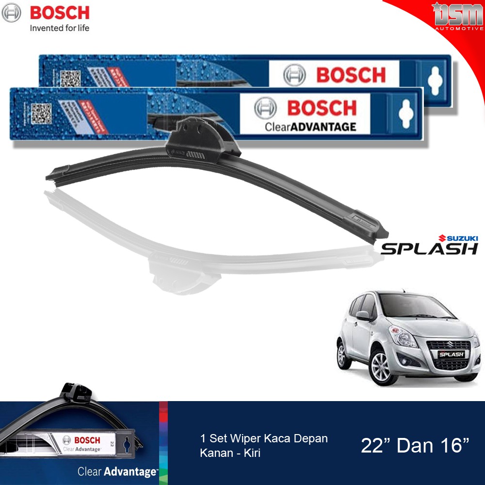 Bosch Clear Advantage Frameless / Wiper Frameless Suzuki Splash 22&quot; dan 16&quot; / Wiper Depan Splash