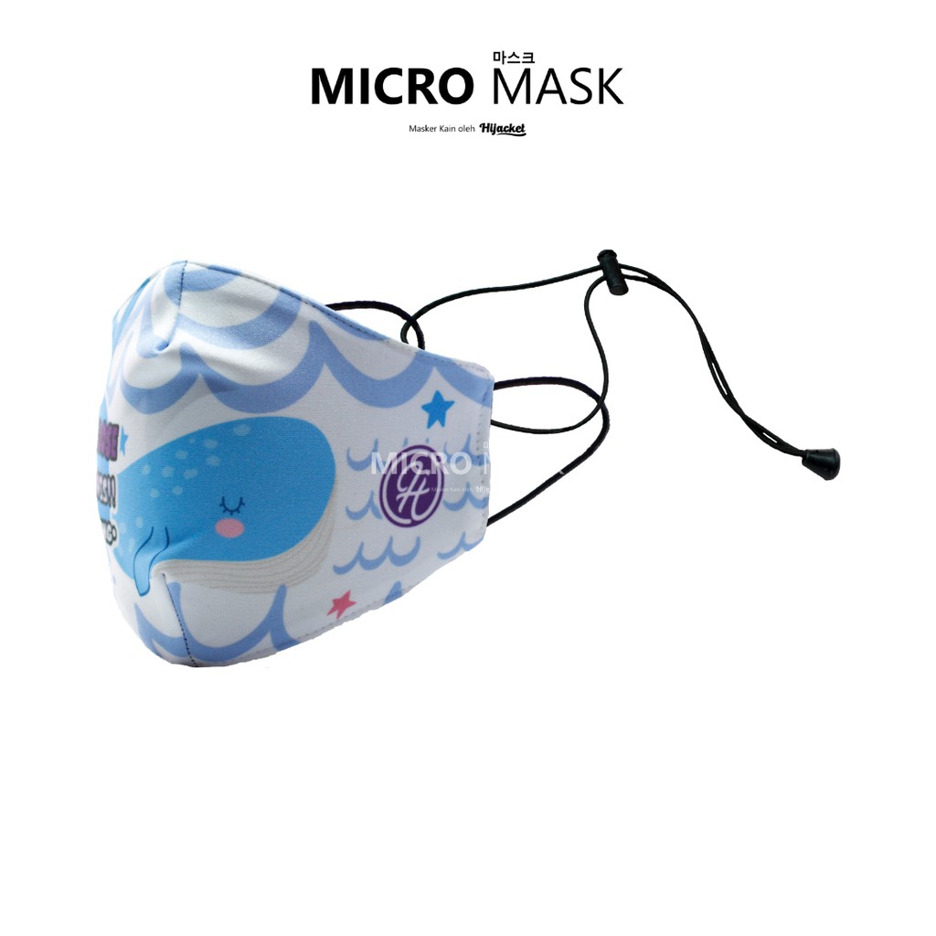 Masker Kain Anak Karakter Micro Mask Kids Hijacket / Masker Earloop / Masker Headloop-SOCIAL DISTANCING 01