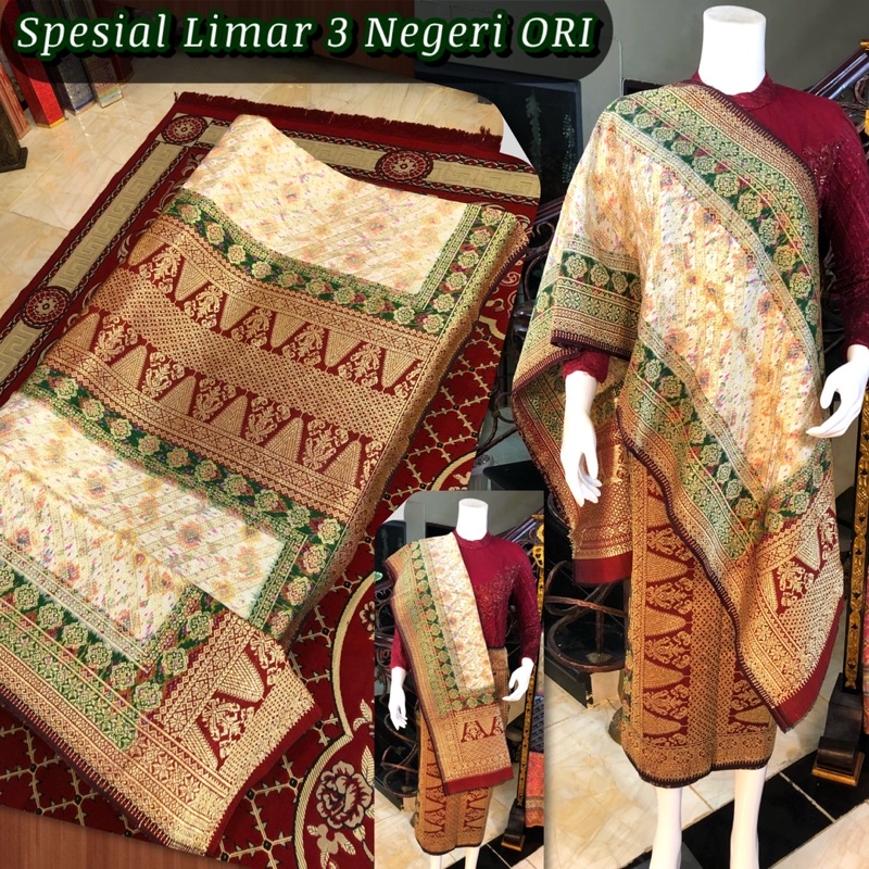 SPESIAL Songket Limar 3 Negeri ORI /Songket tenun palembang asli tenun tangan ilham songket