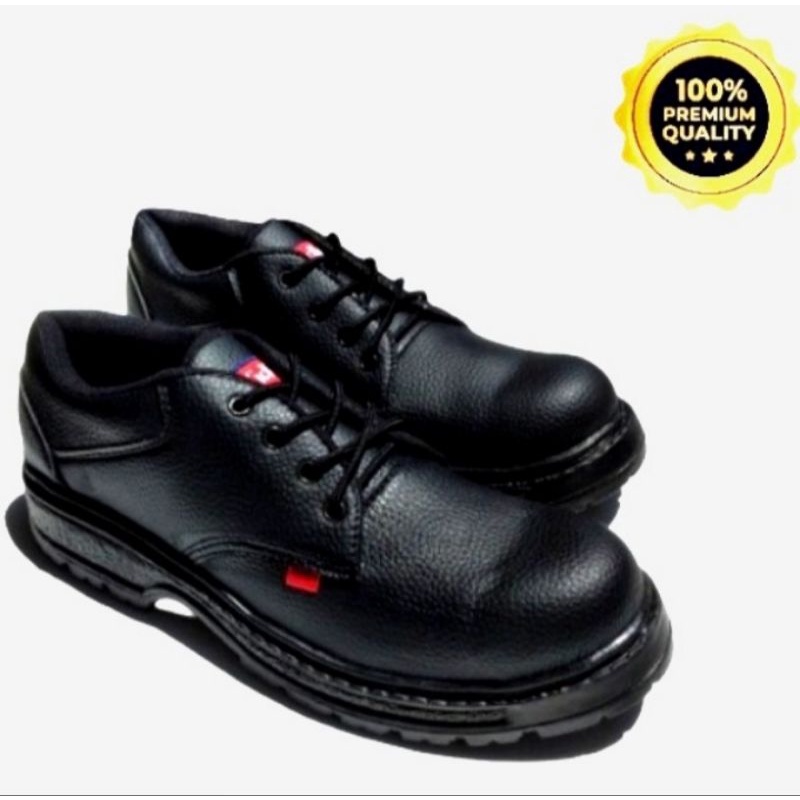 sepatu safety pendek tali warna hitam