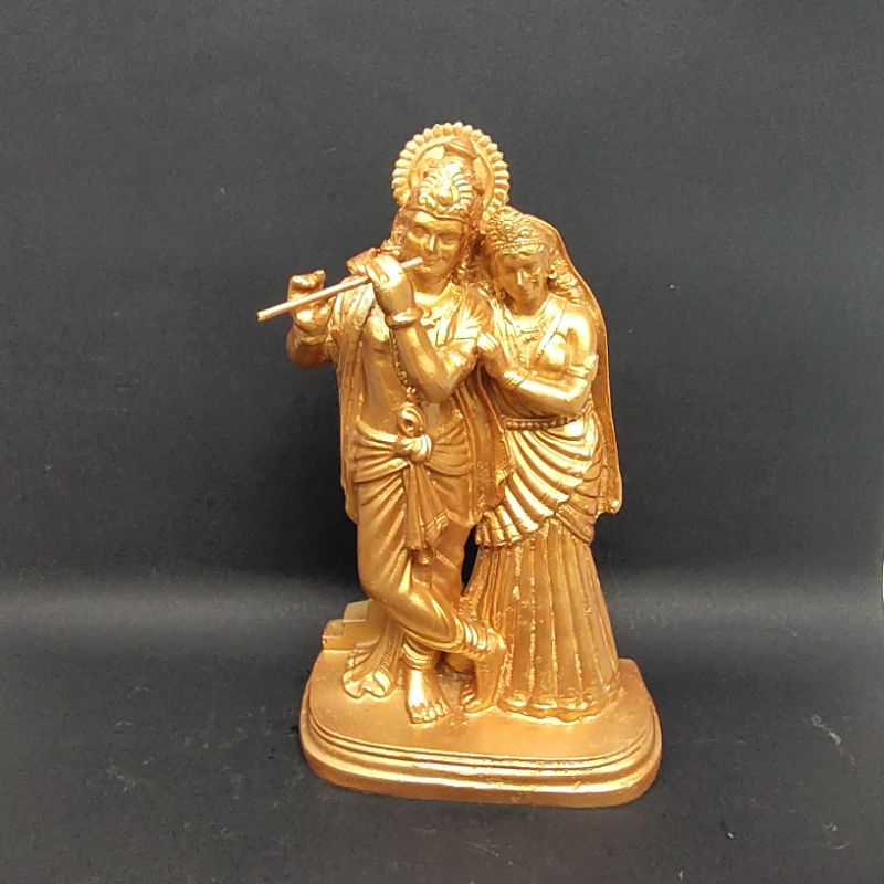 PATUNG RADHA KRISHNA / KRISNA RADHA WARNA GOLD